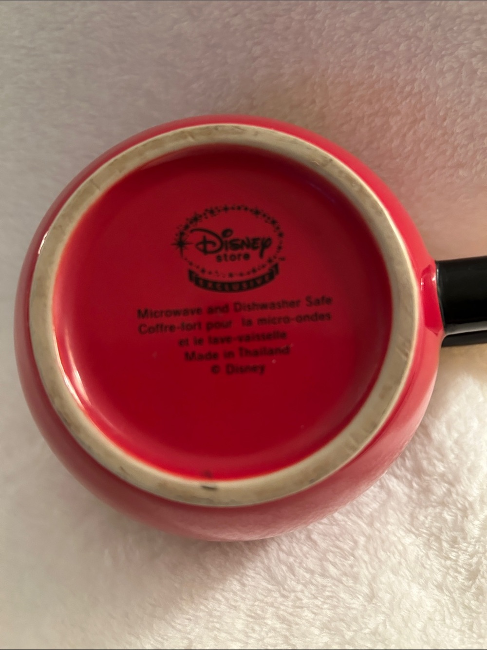 Disney Mickey Mouse Red Pants Mug with Yellow buttons.  Black Handle - Picture 2 of 5